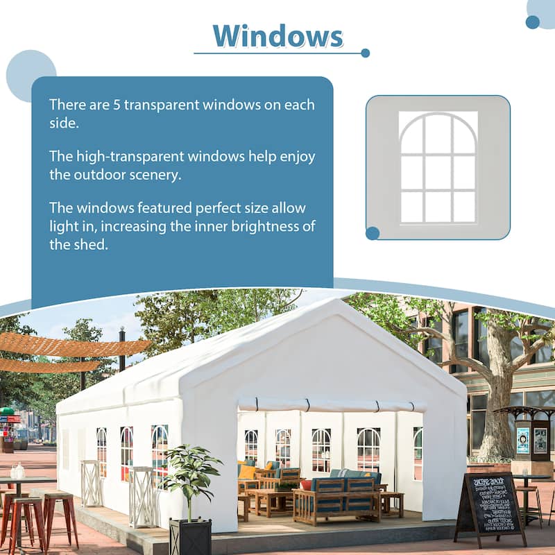 16 x 32FT Party Tent Heavy Duty, Large Wedding Event Shelters with 3 Storage Bags, Outdoor Canopy Gazebo Commercial Tents