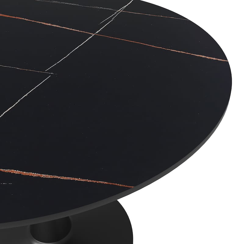 LeisureMod Round Dining Table 40" Sintered Stone Tabletop