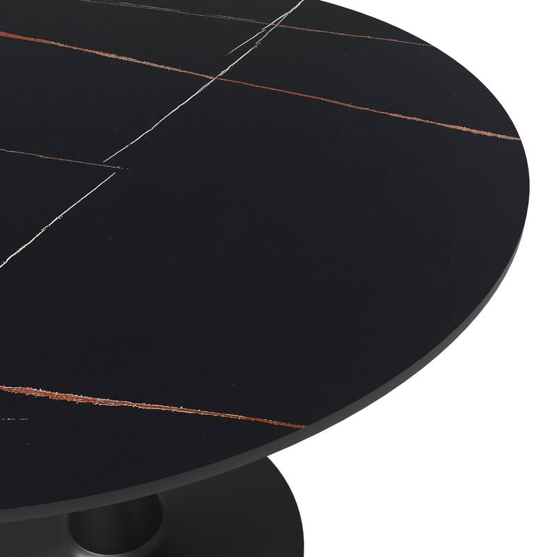 LeisureMod Round Dining Table 40" Sintered Stone Tabletop