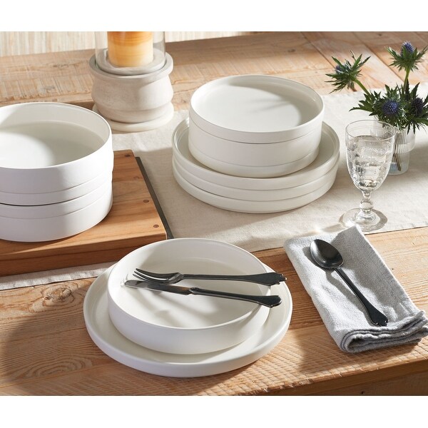 222 Fifth Kaden 12 Piece Dinnerware Set White On Sale Bed