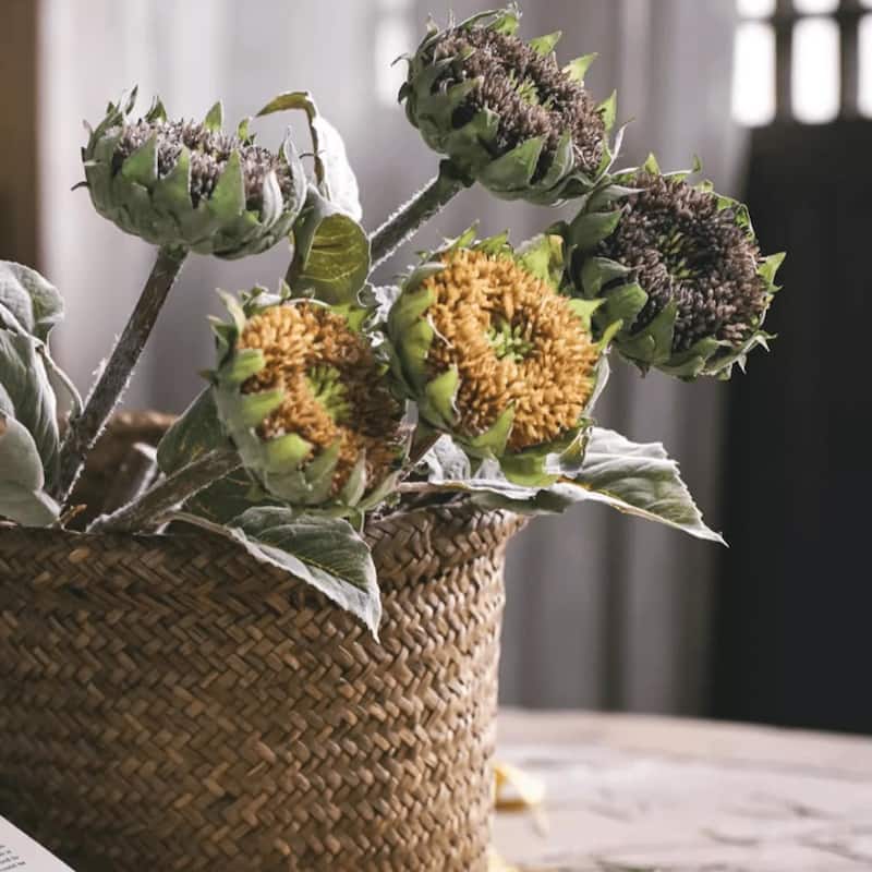 RusticReach Artificial Small Head Sunflower Stem 23.6" Tall