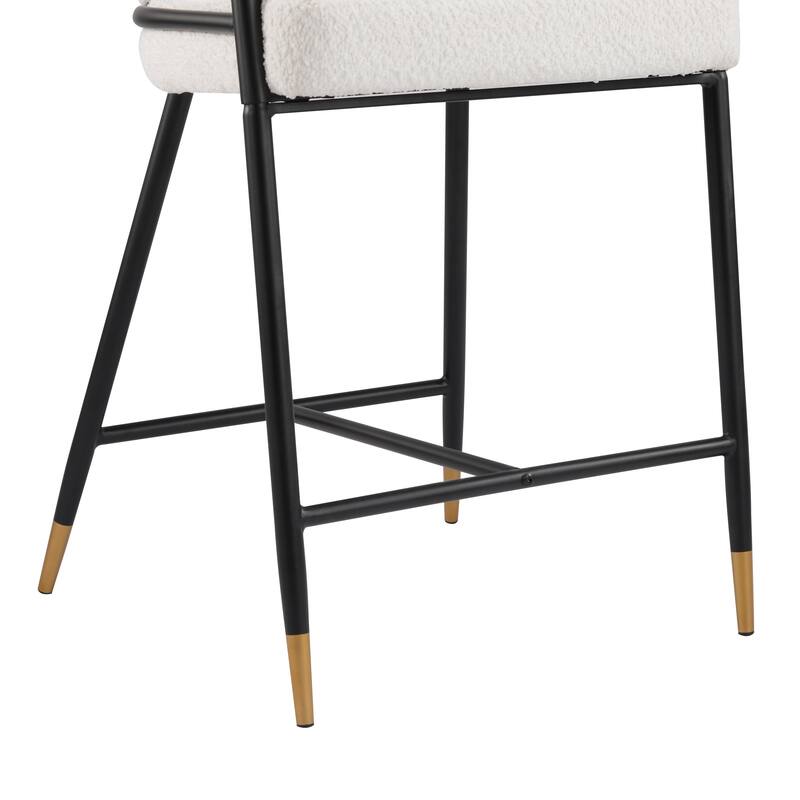 Roomfitters Upholstered Counter Stool Set of 2, Modern Metal Frame Bar Stool for Kitchen Island