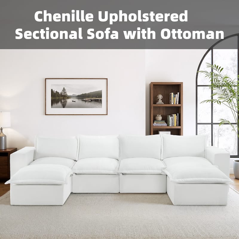 Comfy Cloud Couch Plush Modular Sectional Sofa For Living Room