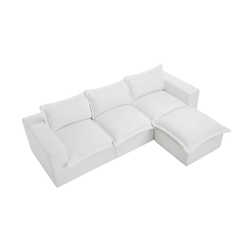 Comfy Cloud Chenille Upholstered Sectional Sofa with Pillow-Top Cushion