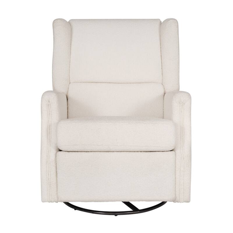 Wingback Manual Rocking Glider Recliner Chair with 360 Swivel