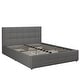 preview thumbnail 7 of 14, Avenue Greene Romeo Upholstered Bed with Storage Gray Linen - Full