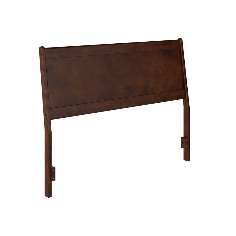 Queen Solid Wood Panel Headboard in Walnut with Sleek Modern Design and Durable Construction