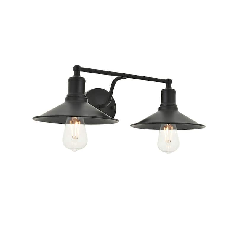Nora Modern 2-light Wall Sconce with Flat Cone Shades
