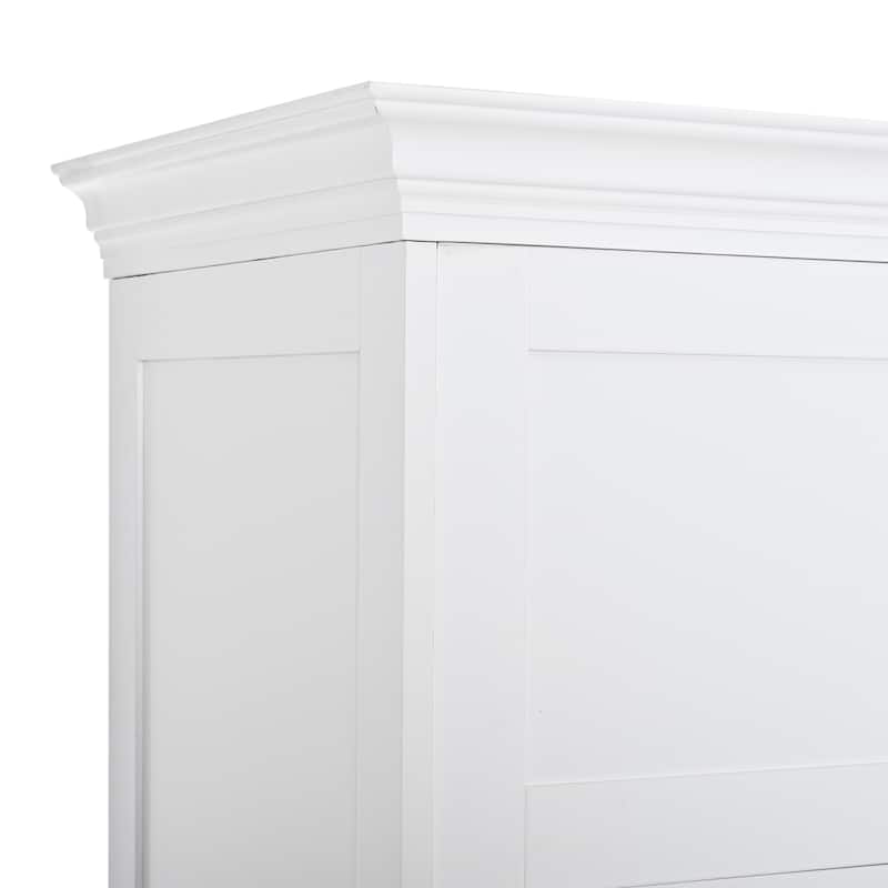 Farmhouse Kitchen Pantry, 40"W - 4-Door Freestanding Cabinet with Pull-Out Trays, Drawers & Pan Storag