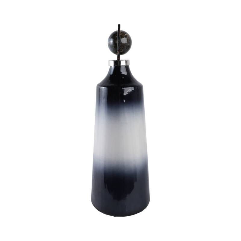 Glass Metal Decorative Vase with Contemporary Single Modern Accents