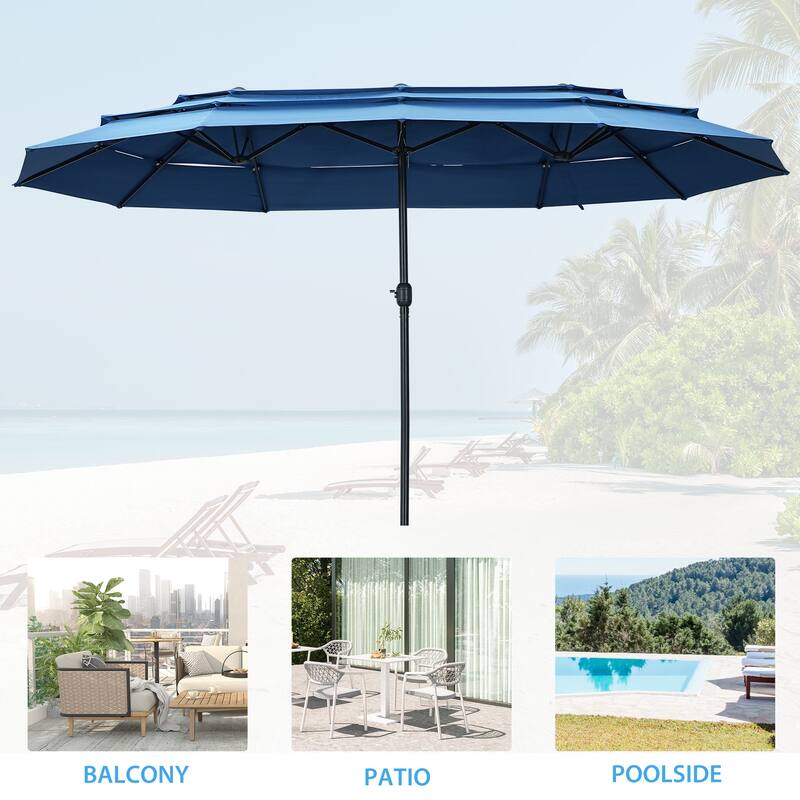 15ft Patio Umbrella with 3-Tiers Umbrella Top without Base