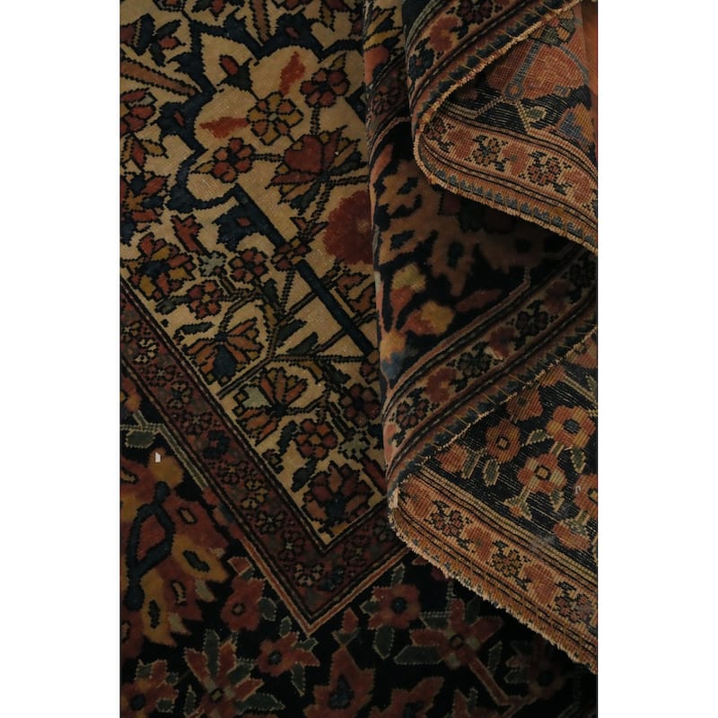 Hand Knotted Oriental 100% Wool Carpet Traditional All-Over Beige & Ivories Sarouk Area Rug - 6' 6'' X 4' 5''