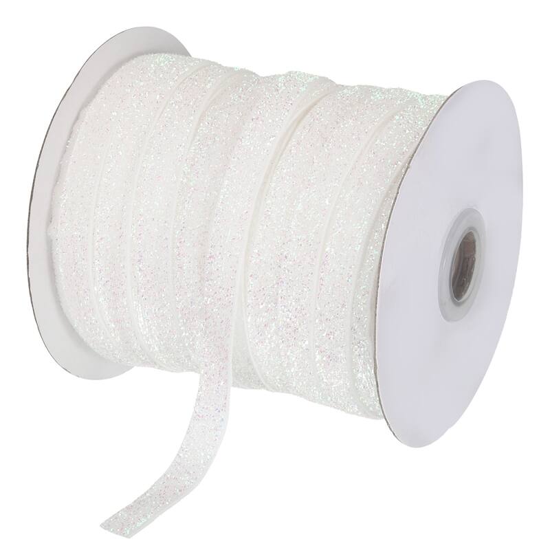 Metallic Glitter Velvet Ribbon 3/8 Inch x 50 Yard for Gift Wrapping