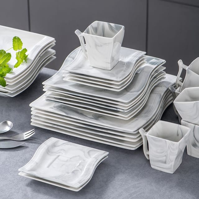 MALACASA Flora Porcelain Dinnerware Set (Service for 6)