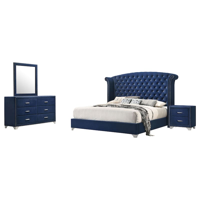 Melody 4-piece Tufted Upholstered Bedroom Set