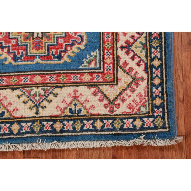 Blue Kazak Oriental Accent Foyer Rug Handmade Traditional Wool Carpet - 2'0"x 3'0"