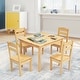 preview thumbnail 1 of 8, Gymax Kids 5 Piece Table Chair Set Pine Wood Children Play Room Natural