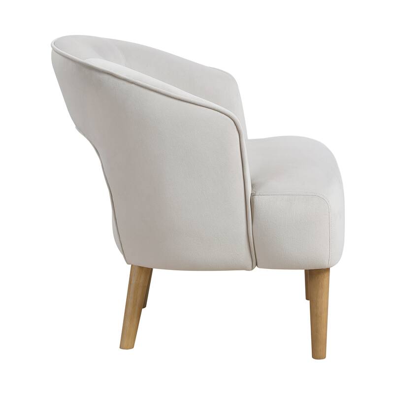 Elise 26" Velvet Accent Chair - Light Walnut Finish Solid Wood Legs