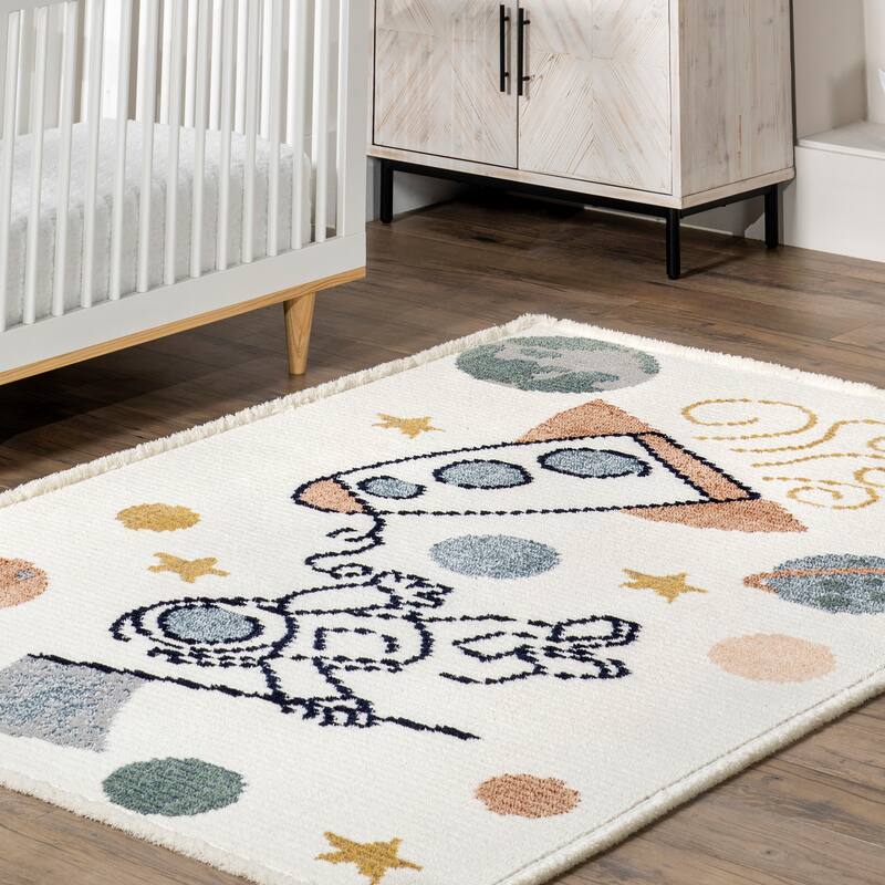 Nuloom Caree Astronaut Kids Fringe Area Rug