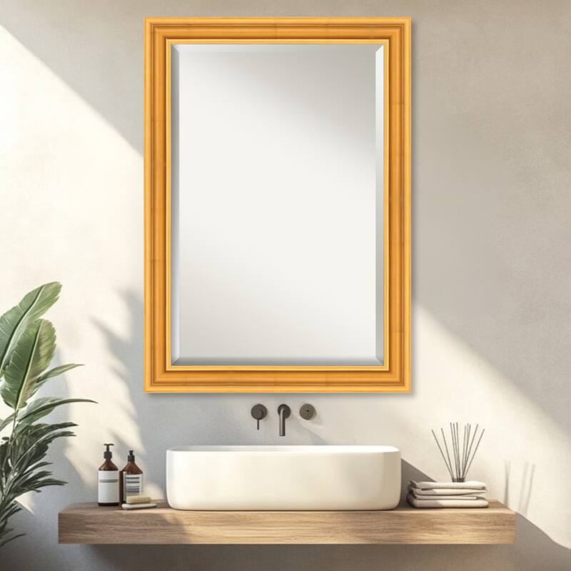 Sierra Beveled Wood Framed Bathroom Vanity Wall Mirror