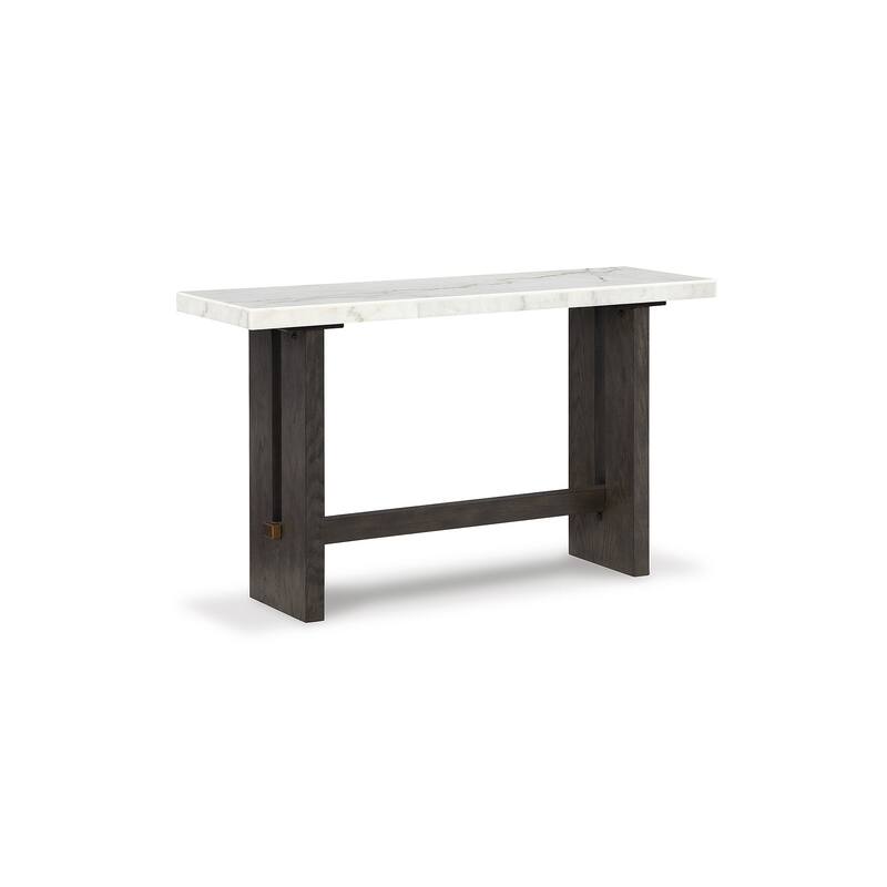 Signature Design by Ashley Burkhaus White / Dark Brown Sofa Table - 52"W x 16"D x 30"H