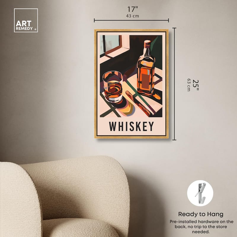 Whiskey Poster Canvas by Art Remedy