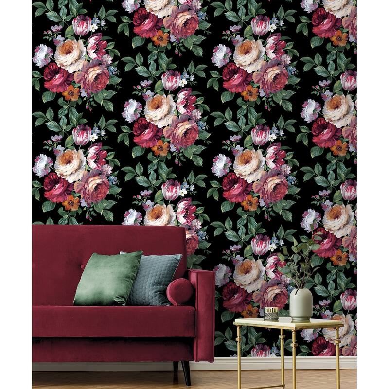 NextWall Large Bouquet Floral Peel and Stick Wallpaper - 20.5 in. W x 18 ft. L