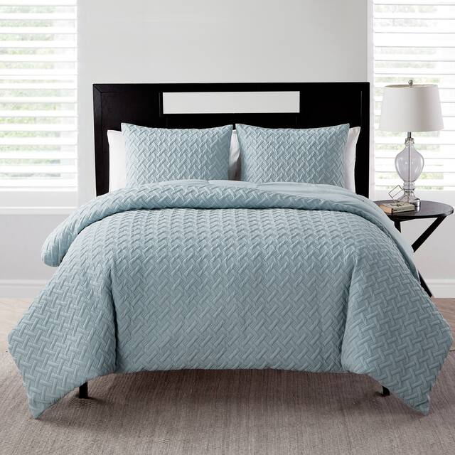 VCNY Home Nina II Embossed Comforter Set - Blue - Full - Queen