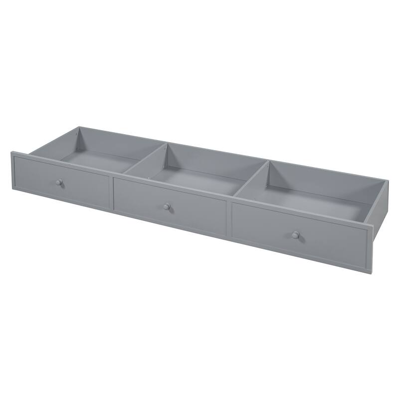 Full Size Modern Wooden Daybed with 3 Drawers, USB Ports & Desk