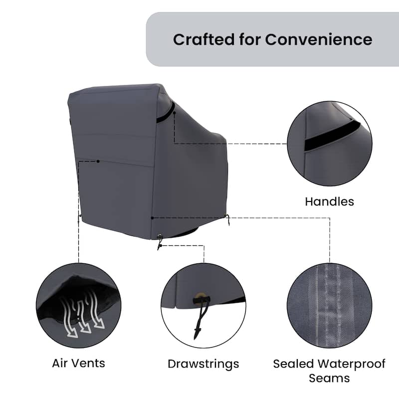 Forever Patio Furniture Cover For Outdoor Wicker Rocking Lounge Chairs with Swivel Base - 35.88 x 31 x 32