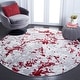 preview thumbnail 76 of 87, SAFAVIEH Skyler Nemesia Modern Rug 6'7" Round - Grey/Red - Round