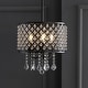 preview thumbnail 2 of 22, Avah Metal/Crystal Adjustable LED Drop Chandelier, Black/Clear by JONATHAN Y