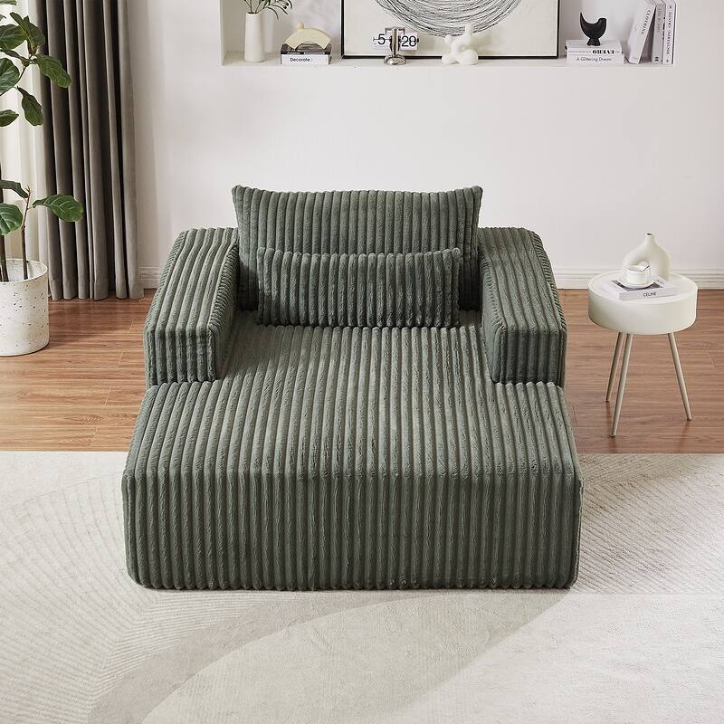 75 Inch Corduroy Sponge Sofa Lounge Chair