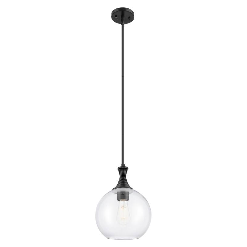 Innovations Lighting Downtown Urban - Astor - 1 Light 10" Metal Detailed Stem Hung Mini Pendant - Clear Shade/Matte Black