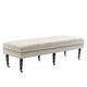 preview thumbnail 11 of 13, Porthos Home Juna Fabric Accent Bench with Rubberwood Legs and Wheels