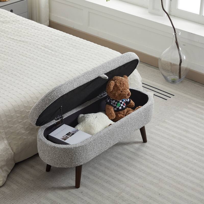 Basics Upholstered Storage Ottoman and Entryway Bench