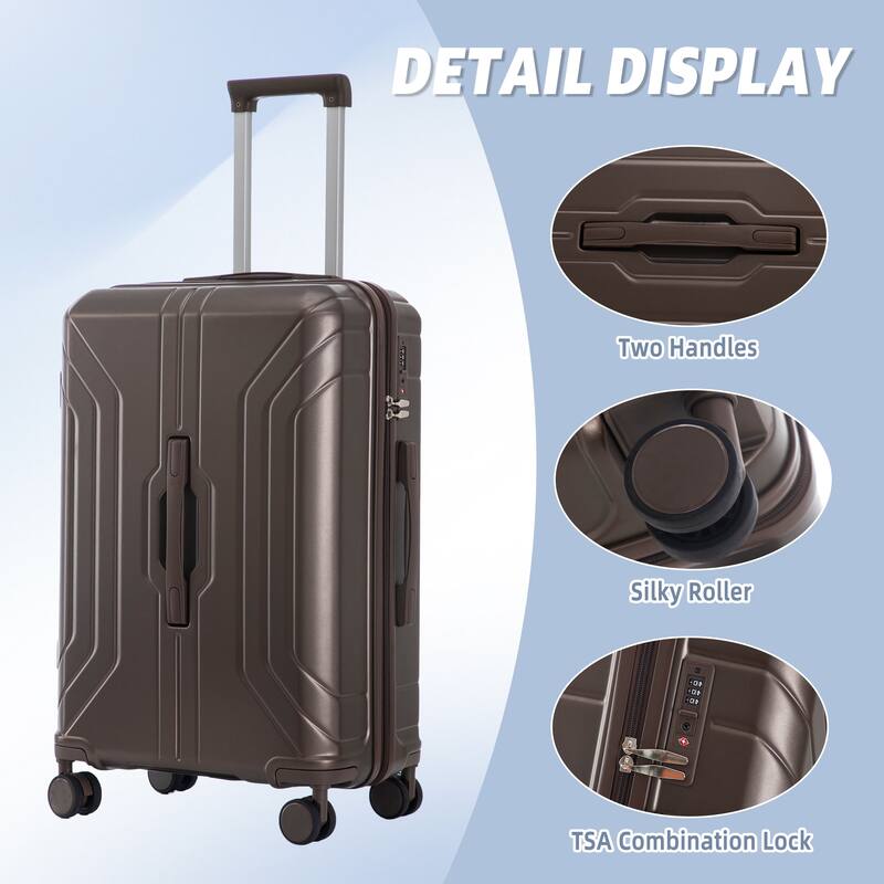 3 PCS in ABS Spinner Wheel Carry on Suitcase Luggage, TSA Combination Lock