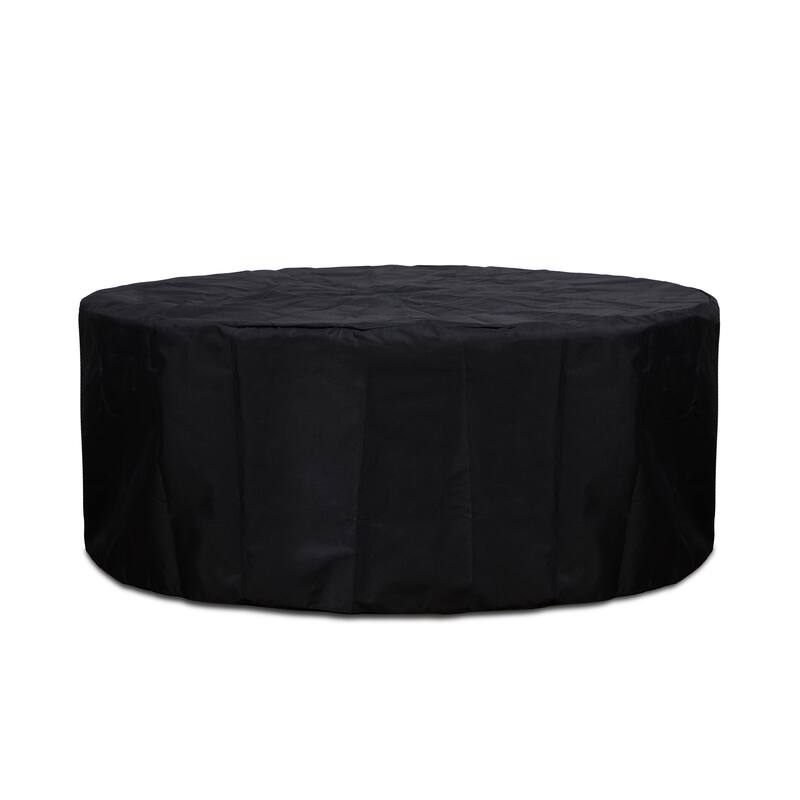 Scottsdale 40" Round Stone Propane Fire Pit Table in Beige by Real Flame