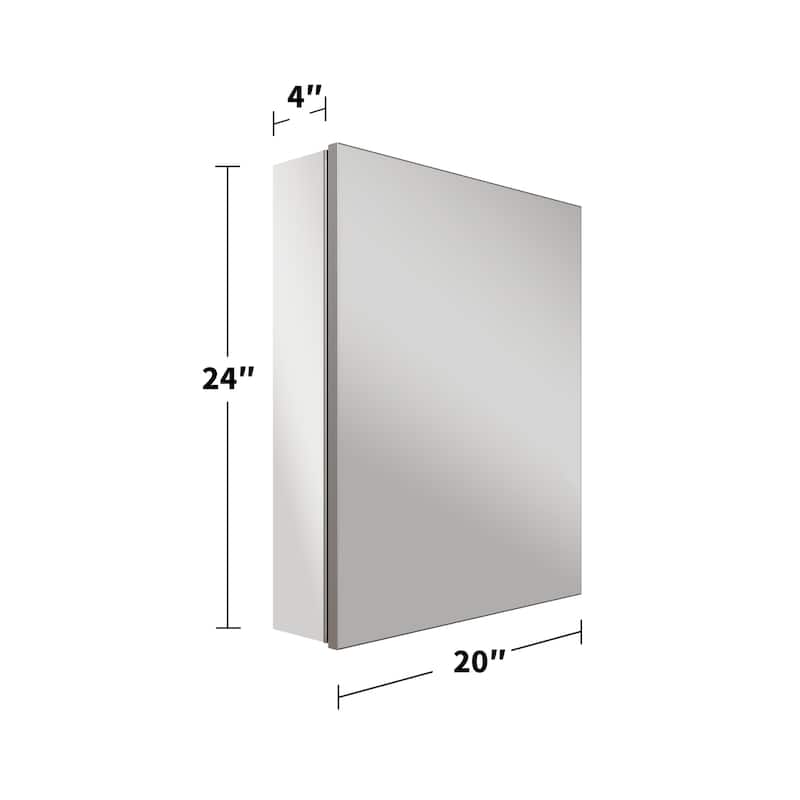 Modland Single Door Bathroom Medicine Cabinet with Mirror Adjustable Shelves,Recessed or Surface Mount