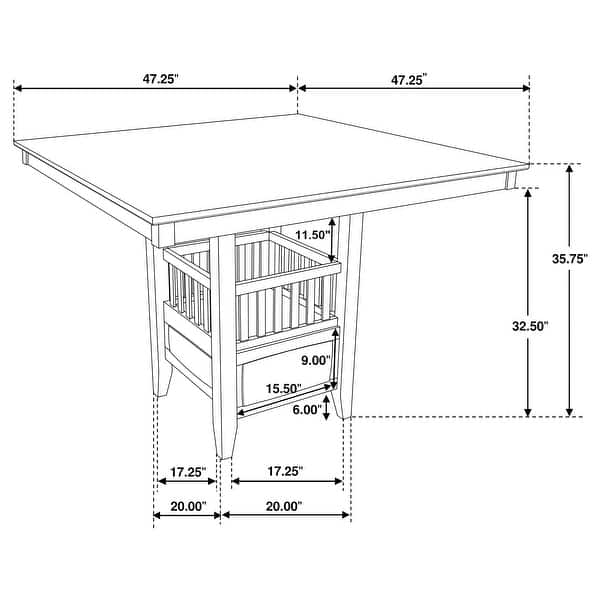 dimension image slide 1 of 2, Jaden 5-piece Square Counter Height Dining Set Espresso