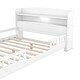 preview thumbnail 8 of 7, Wood Full Size Platform Bed with LED Light, Storage Headboard, and Guardrail, White