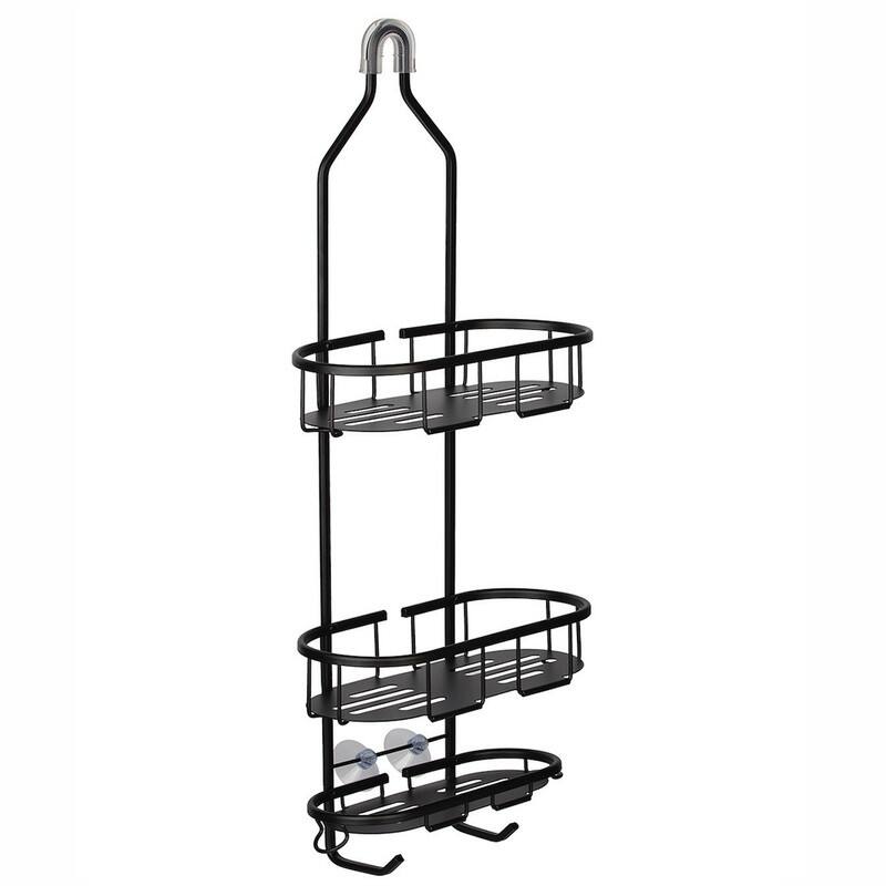 Utopia Alley Rustproof Aluminum Shower Caddy - Hanging Shower Caddy Organizer with 3 Shelves, Chrome & Matte Black Finish