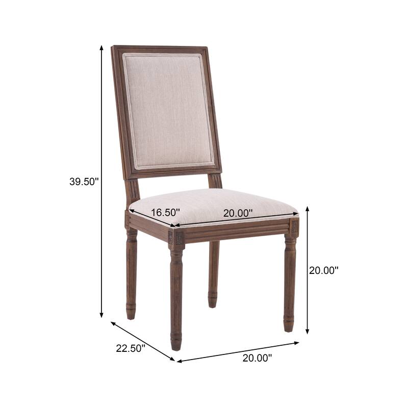 Christopher Knight Home - French Country Dining Chairs Set with Upholstered Backrest & Upholstered Seats with Fluted Legs