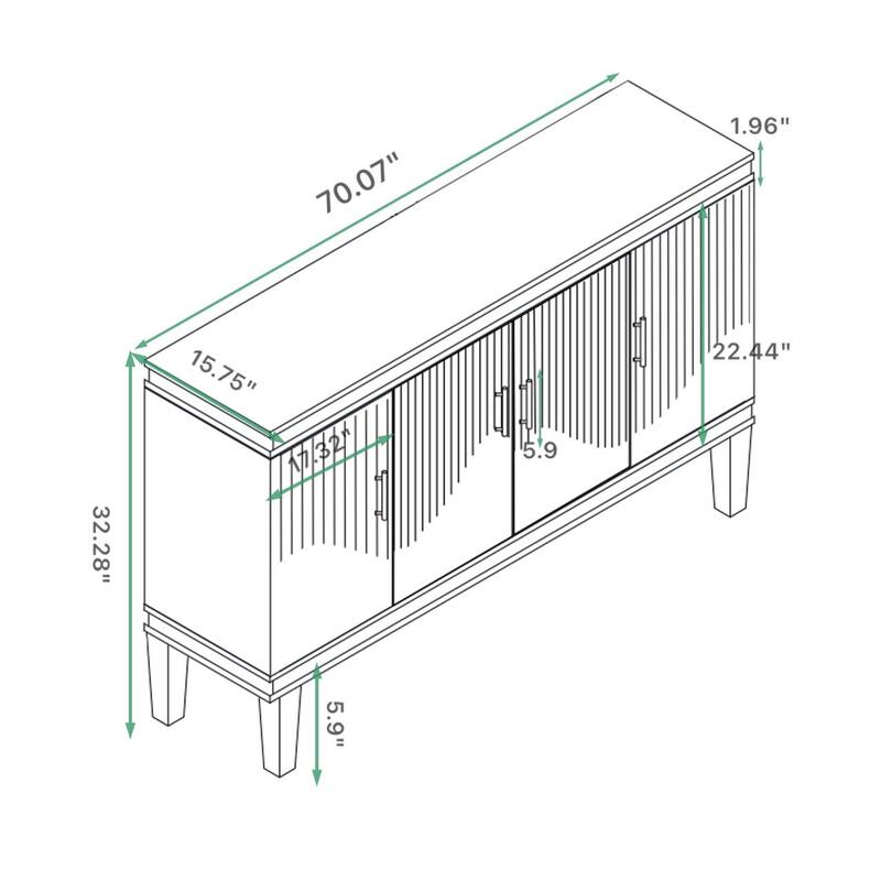 Credenza Accent Cabinet Pantry Cabinet Wine Cabinet
