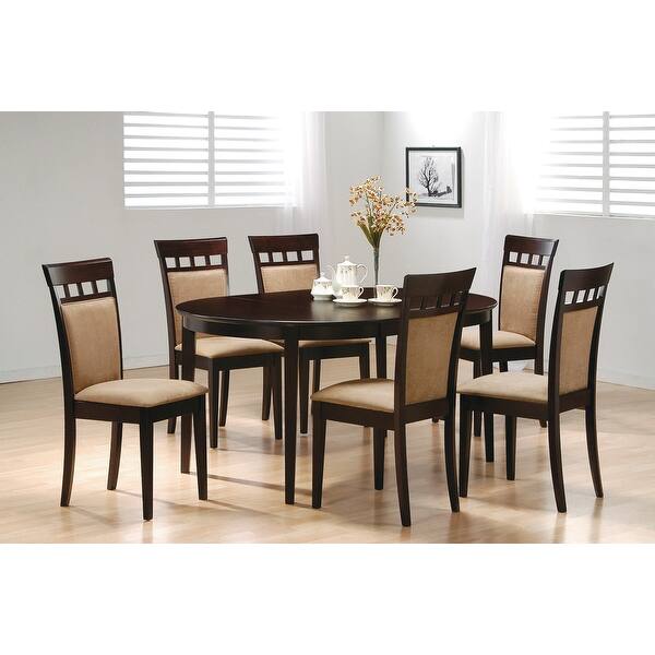 slide 2 of 4, Missell Cappuccino and Beige 7-piece Oval Dining Set