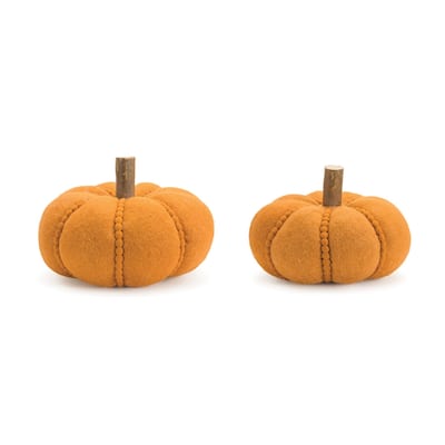 Harvest Fall Pumpkin Decoration - 10" - Set of 2