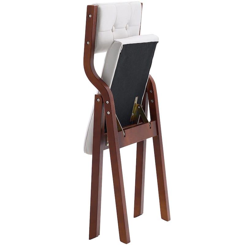 Foldable Wooden Chair with Padded Cushion, Portable Design
