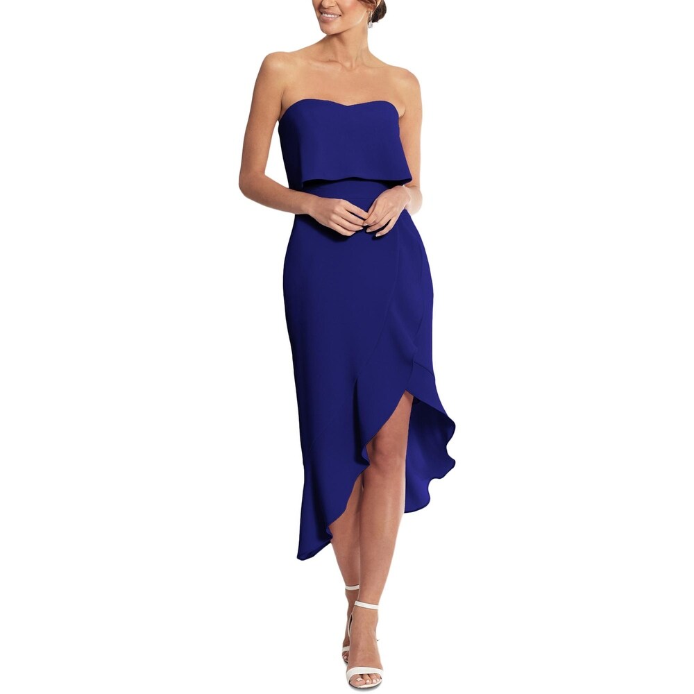 xscape flounce midi dress