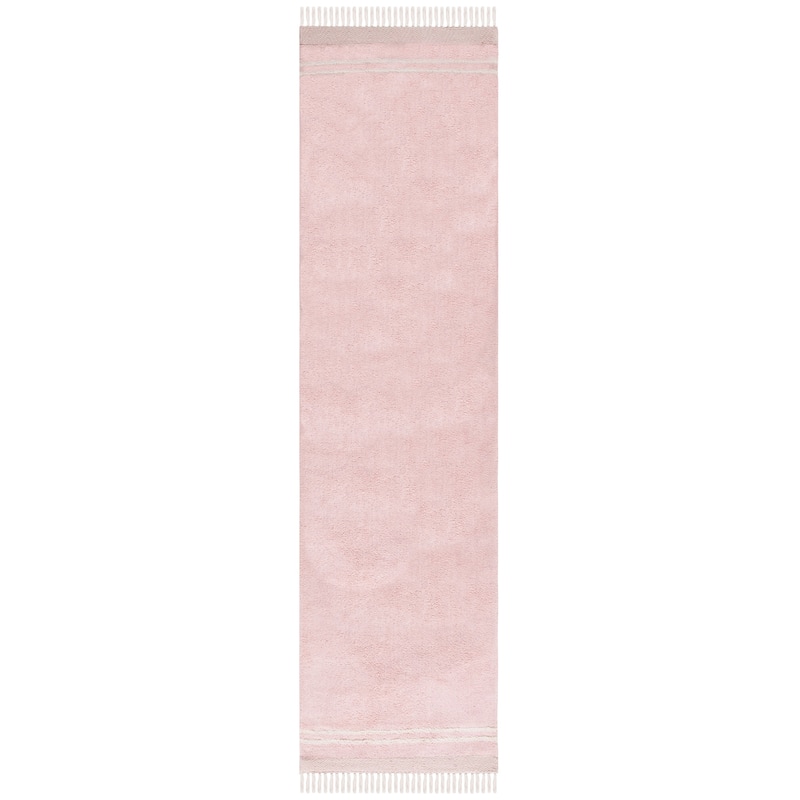 SAFAVIEH Easy Care Machine Washable Vincente Ilva Rug - 2'3" x 9' Runner - Pink/Ivory - Runner