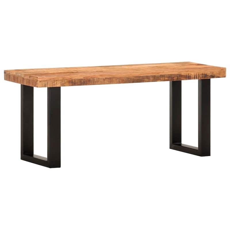 vidaXL Bench Steel Wooden Outdoor Bench 43.3"/63" Solid Mango/Reclaimed Wood